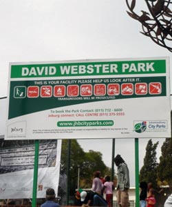The newly renamed David Webster Park